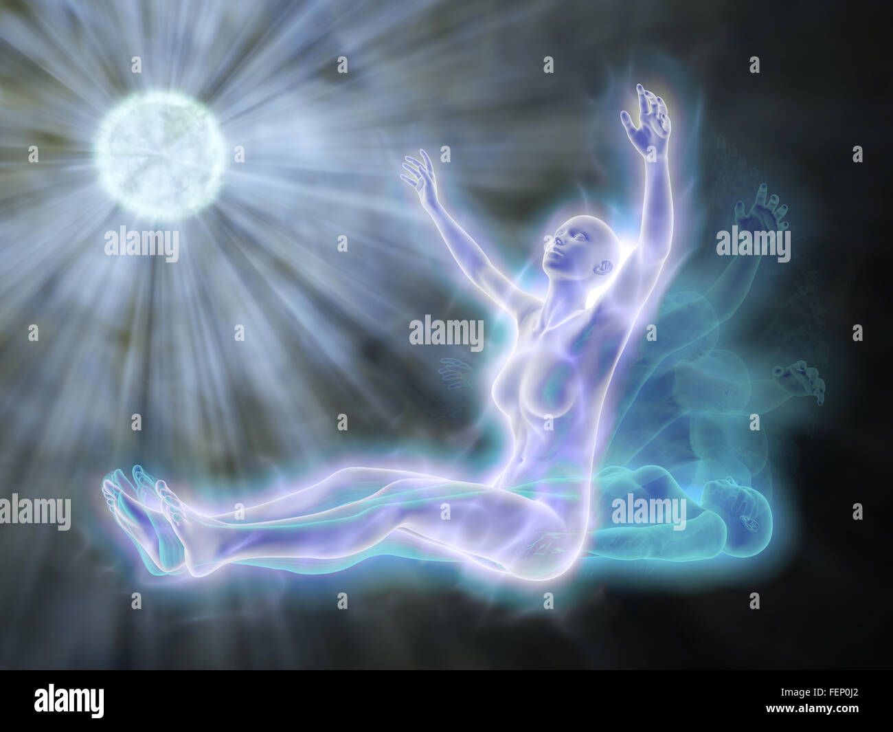 Das Leben nach dem Leben die Seele den Körper verlässt Stockfotografie Alamy
