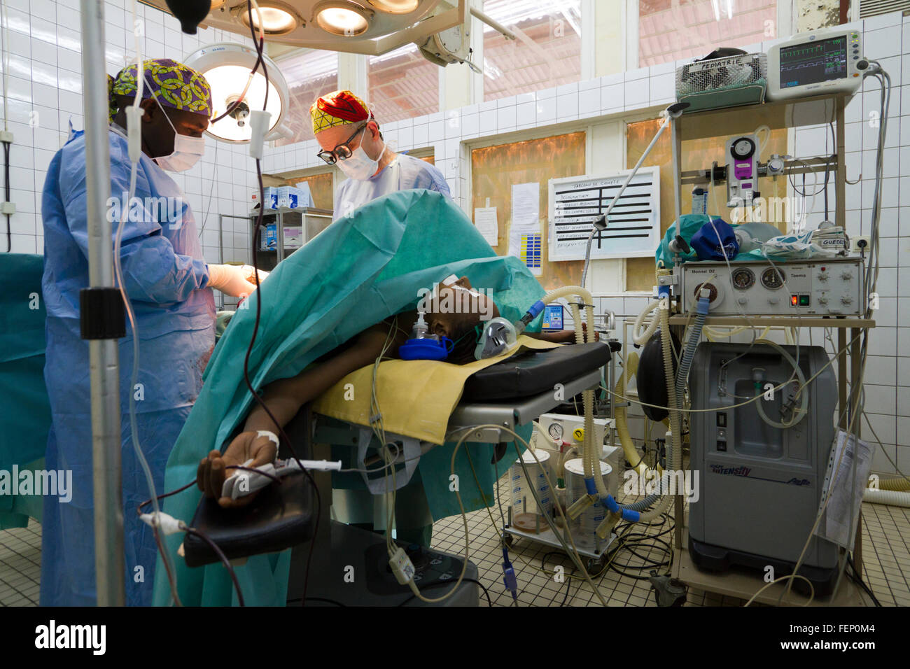 Chirurgie in der Betriebsanleitung Theater, Spital, Rutshuru, Provinz Nord-Kivu, demokratische Republik Kongo, demokratische Republik Kongo, Zentral-Afrika Stockfoto