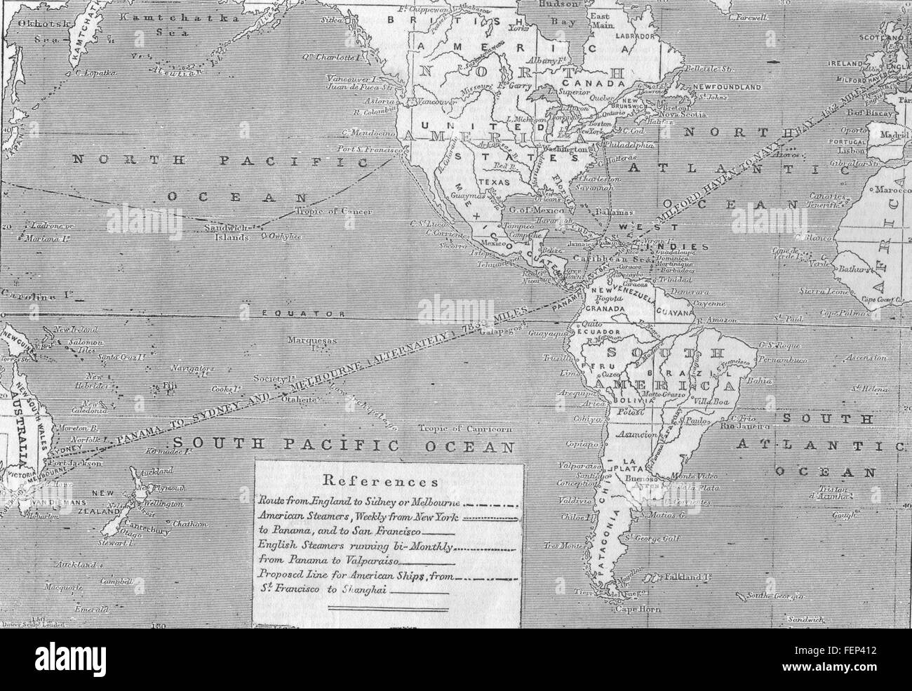Der direkte Weg nach Australien 1853 Australien. Illustrierte London News Stockfoto