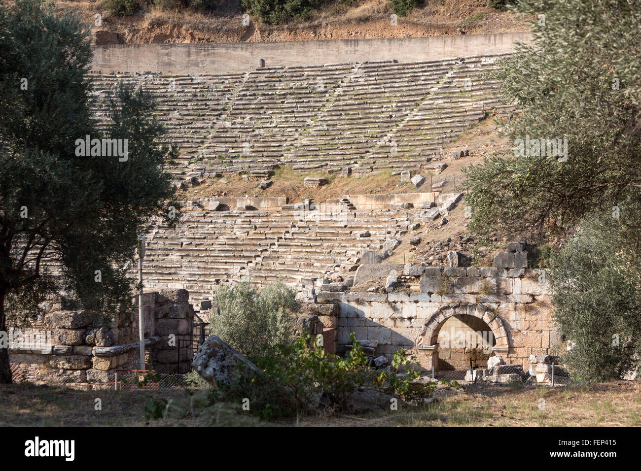 Das Theater von Nysa am Maeander, einer antiken Stadt von Anatolia, Sultanhisar, Provinz Aydın, Türkei Stockfoto