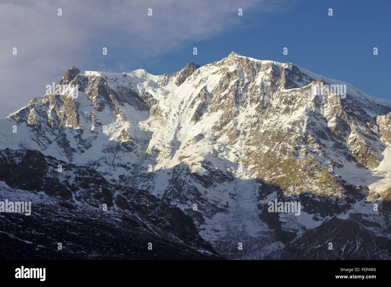 Monte Rosa Ostwand aus dem Pfad von Macugnaga zum Monte Moro Pass