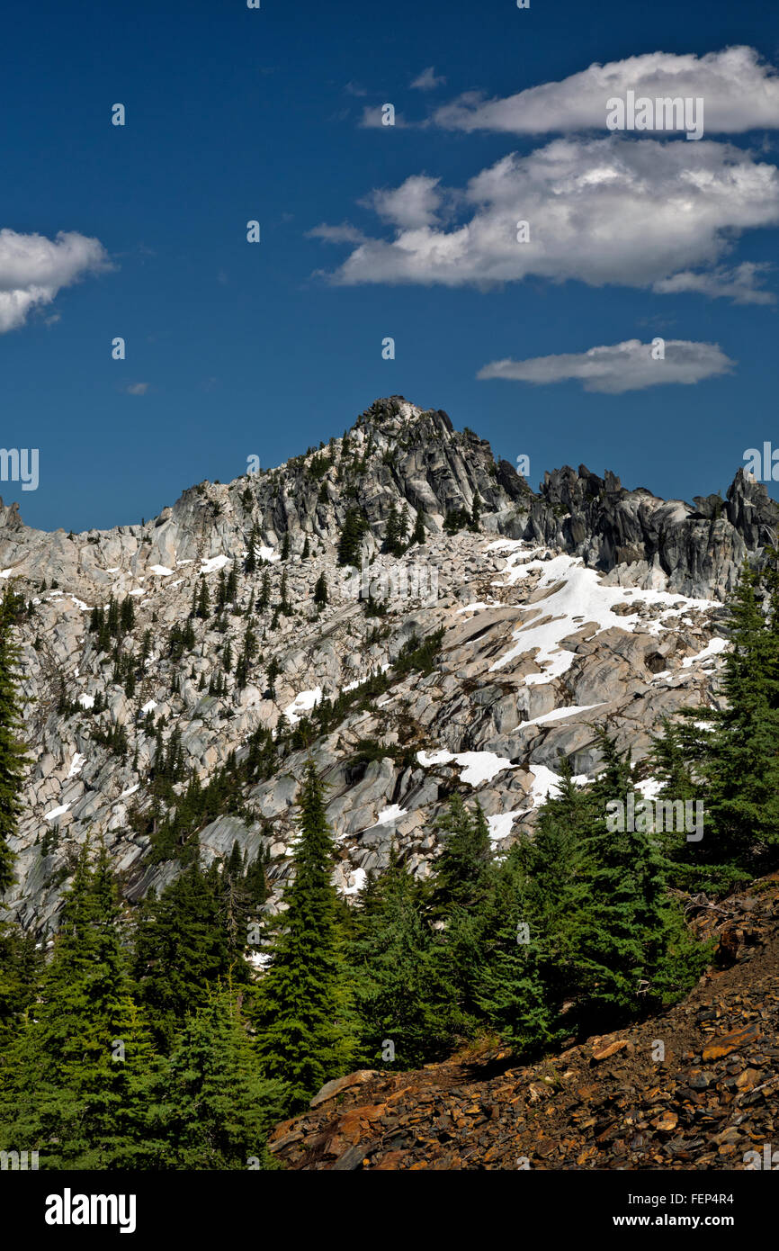 Kalifornien - Sägezahn Ridge vom Gipfel des Karibus Scramble im Trinity Alpen Wildnis der Shasta-Dreiheit National Forest. Stockfoto