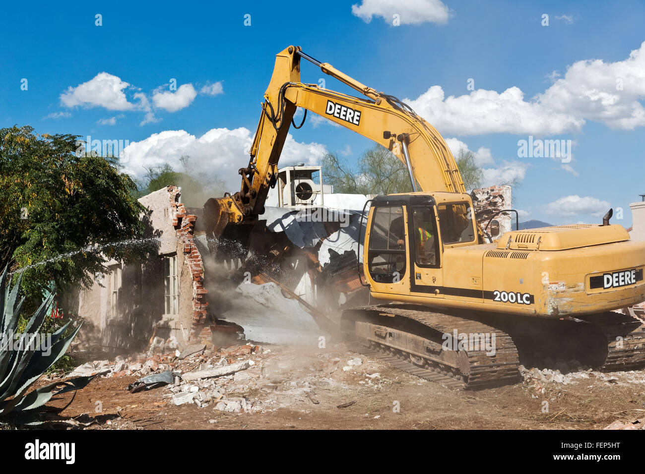 Abriss eines Einfamilienhauses, Tucson, Arizona Stockfoto