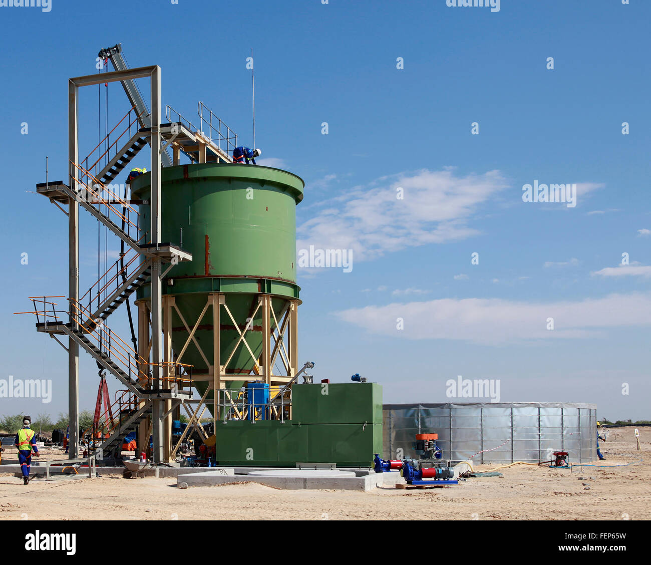 Ein Foto einer unvollständigen Diamond Mine Wasch- und Trennung Anlage Stockfoto
