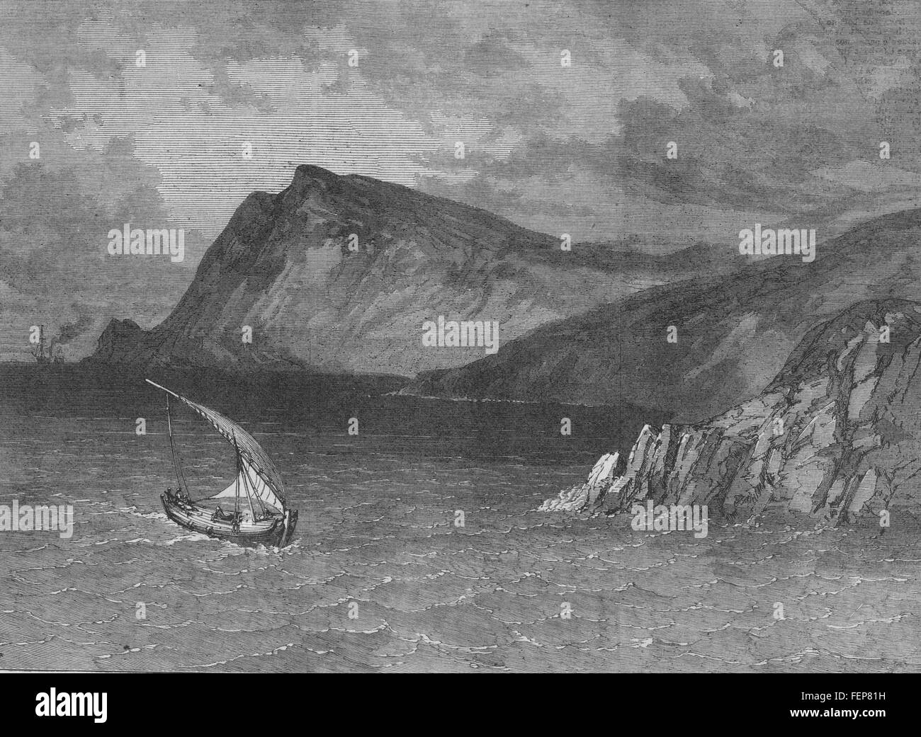 Griechenland kretische Aufstand 1866-69 Nordküste Kretas, aus dem Meer 1869. Illustrierte London News Stockfoto