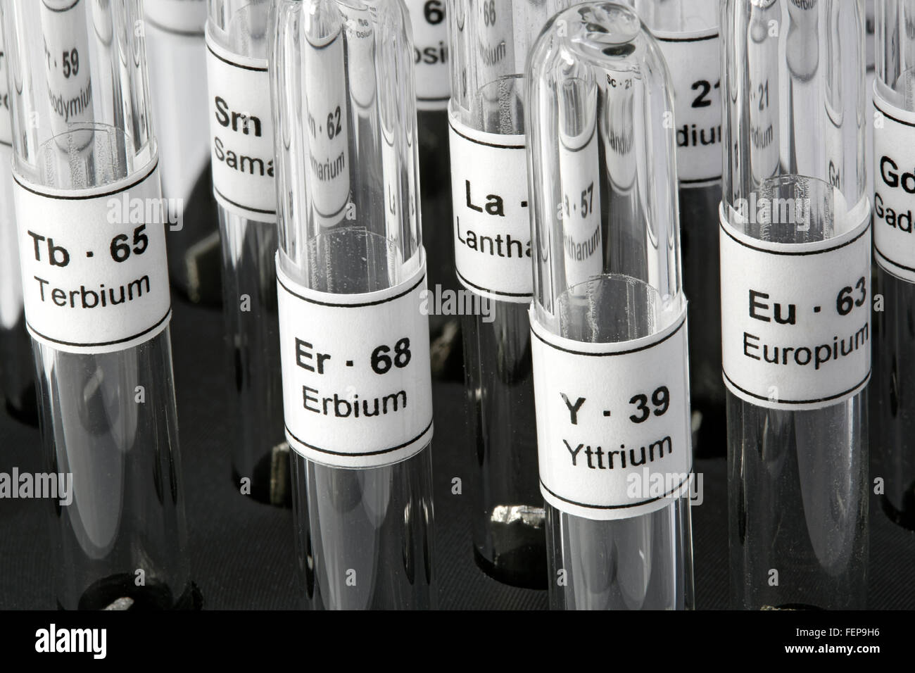 Metalle der seltenen Erden (VEP) AKA: seltene Erden und Metalle (REM) Stockfoto