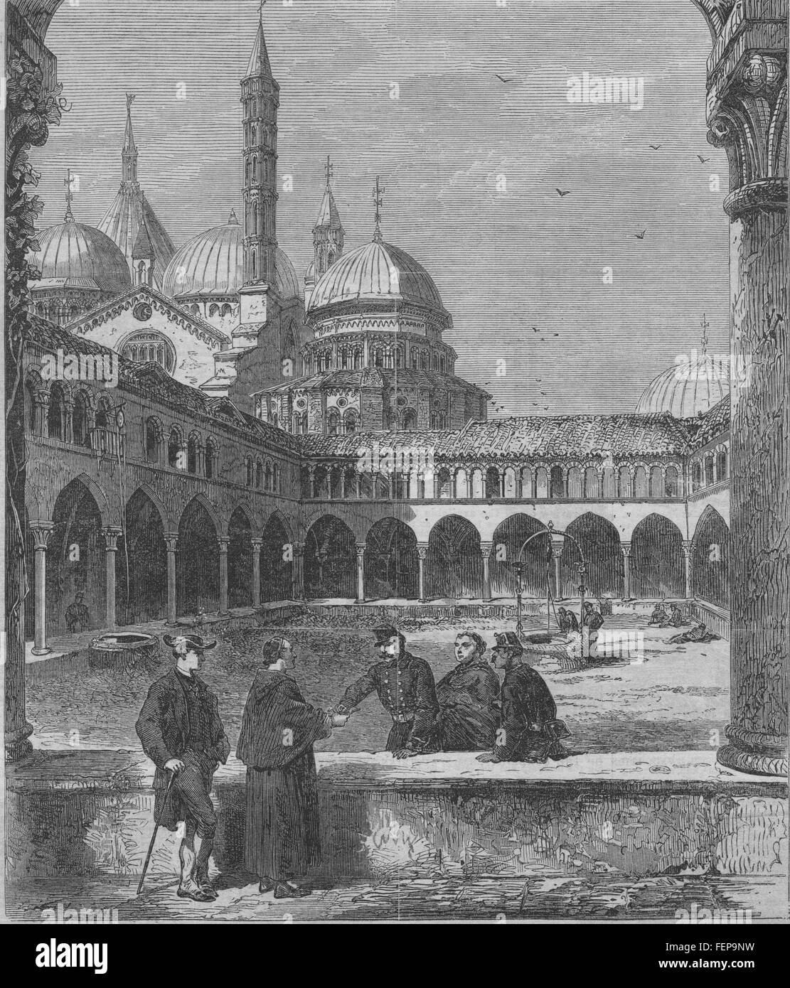 PADOVA St. Antonio Kloster, in Padua, als eine italienische militärische Post 1866 besetzt. Illustrierte London News Stockfoto