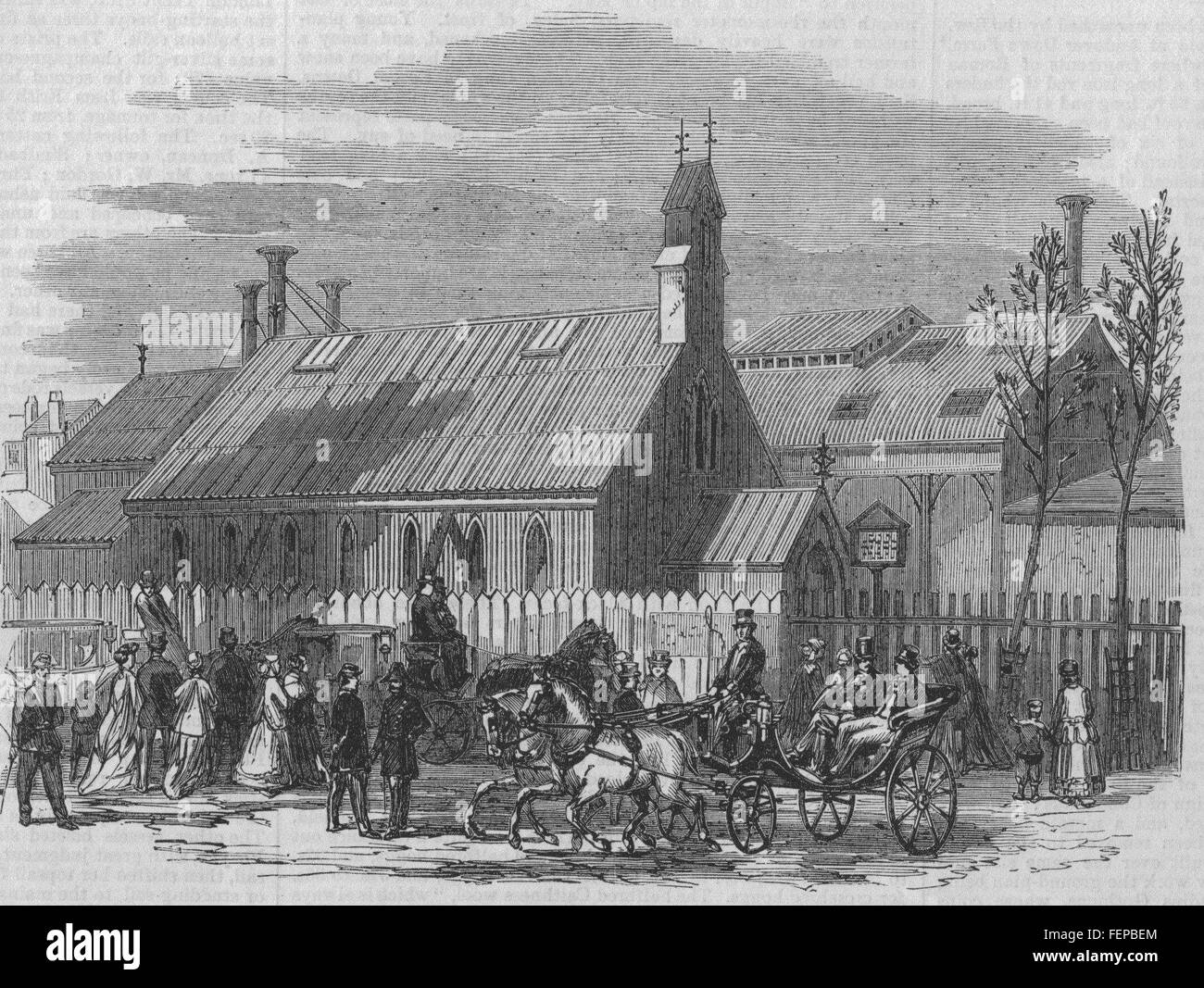 PARIS-Anglo-American Kirche Avenue Rapp 1867. Illustrierte London News Stockfoto