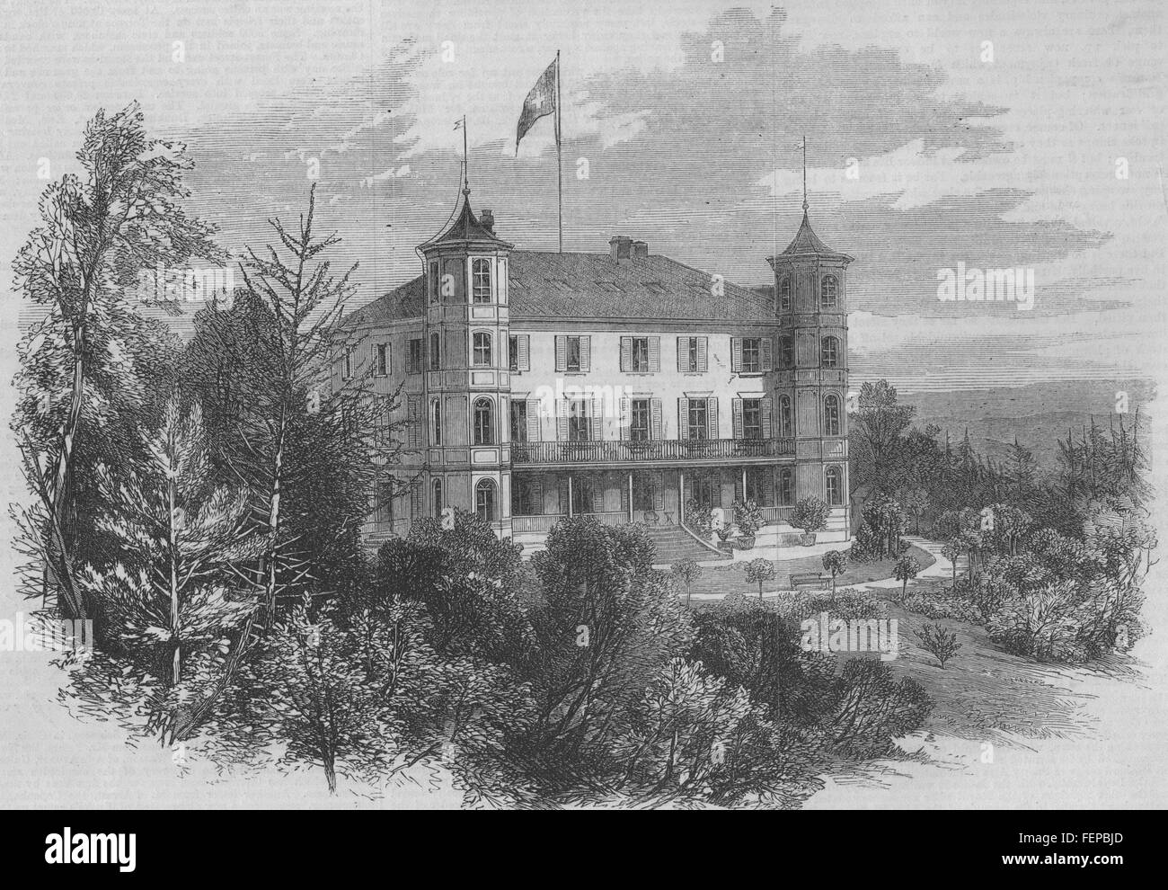 The Villa-Wallis Schweiz, Luzern, Residenz der Königin Victoria 1868. Illustrierte London News Stockfoto