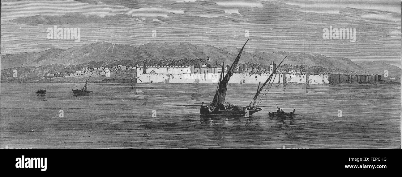 Tunesien Hammamet, Küste von Tunis, von dem französischen 1881 besetzt. Illustrierte London News Stockfoto
