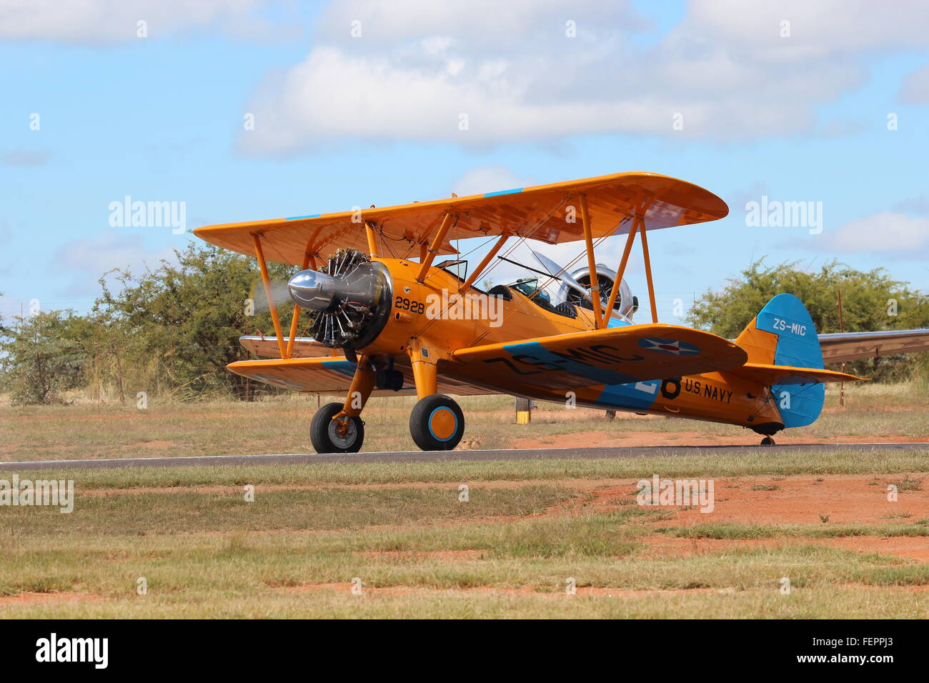 Bunte klassische Flugzeug bereit für Take off, Limpopo, Südafrika Stockfoto