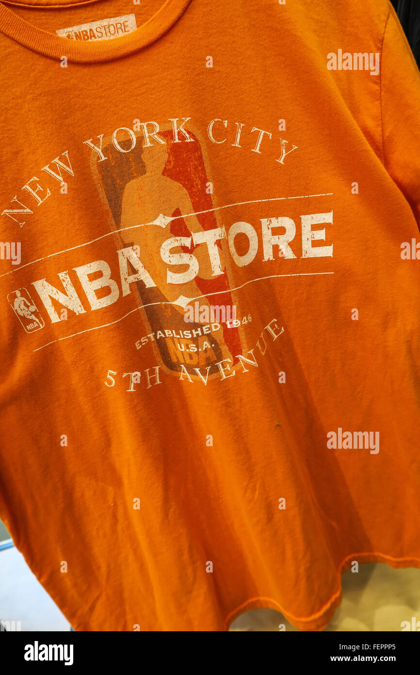 NBA-Flagship-Store-t-Shirt, 545 Fifth Avenue, New York Stockfoto