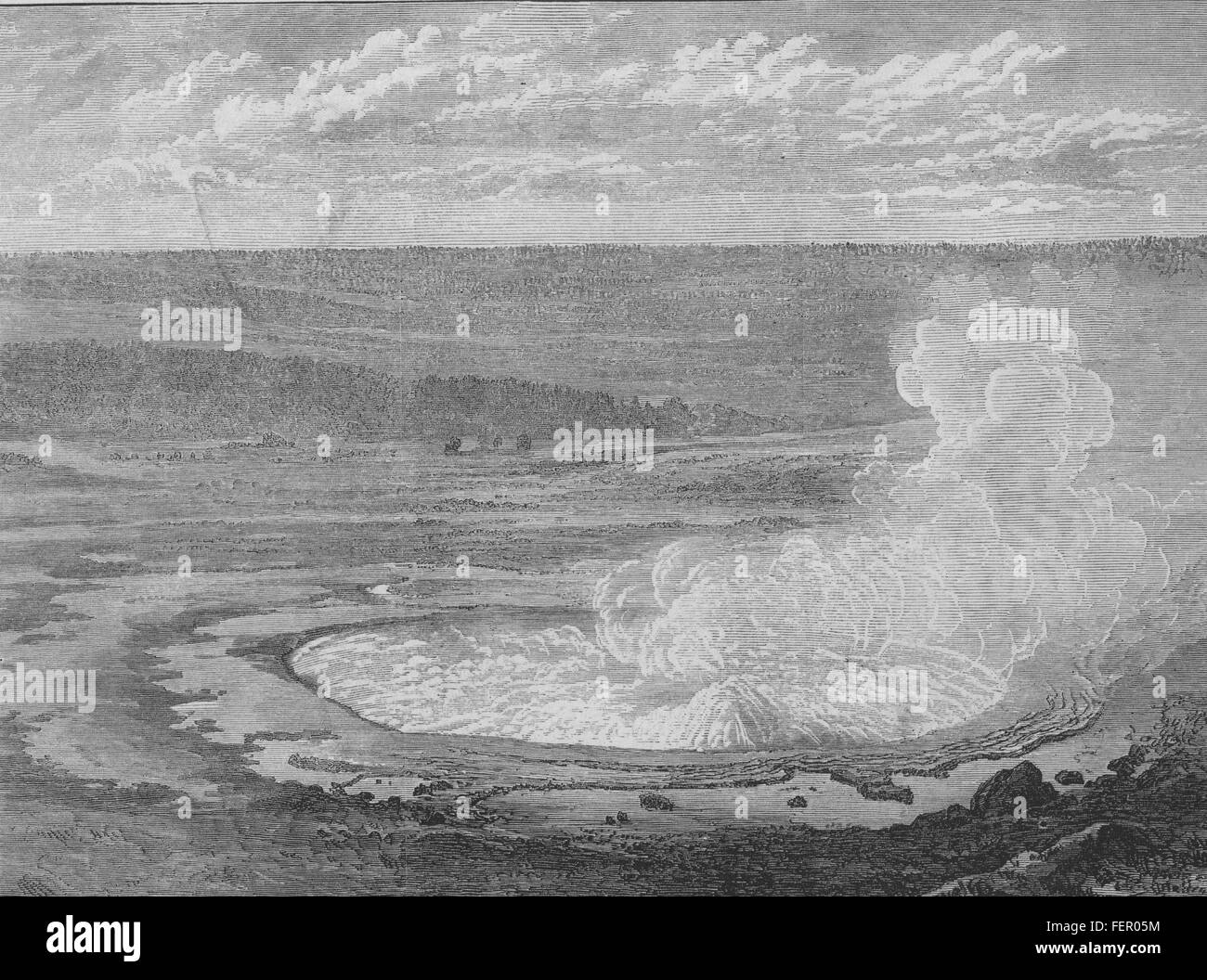 YELLOWSTONE Washburn-Langford-Doane Expdn heiße Schwefelquelle. Wyoming 1873. Illustrierte London News Stockfoto