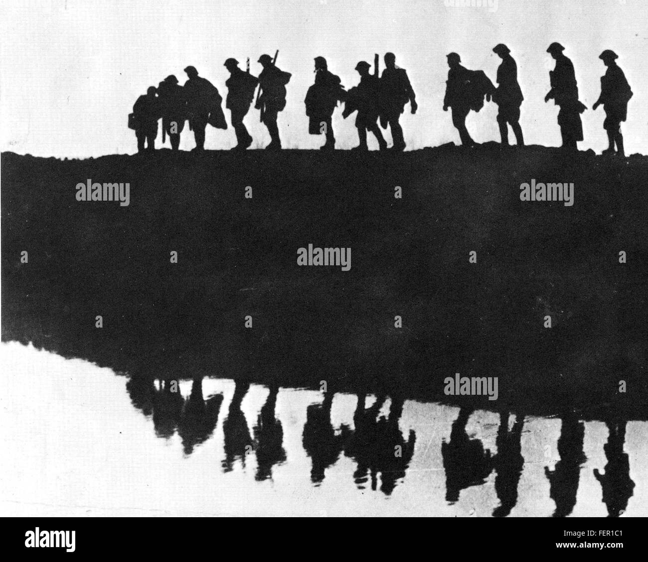 ERSTEN Weltkrieg Silhouette von britischen Soldaten Stockfoto
