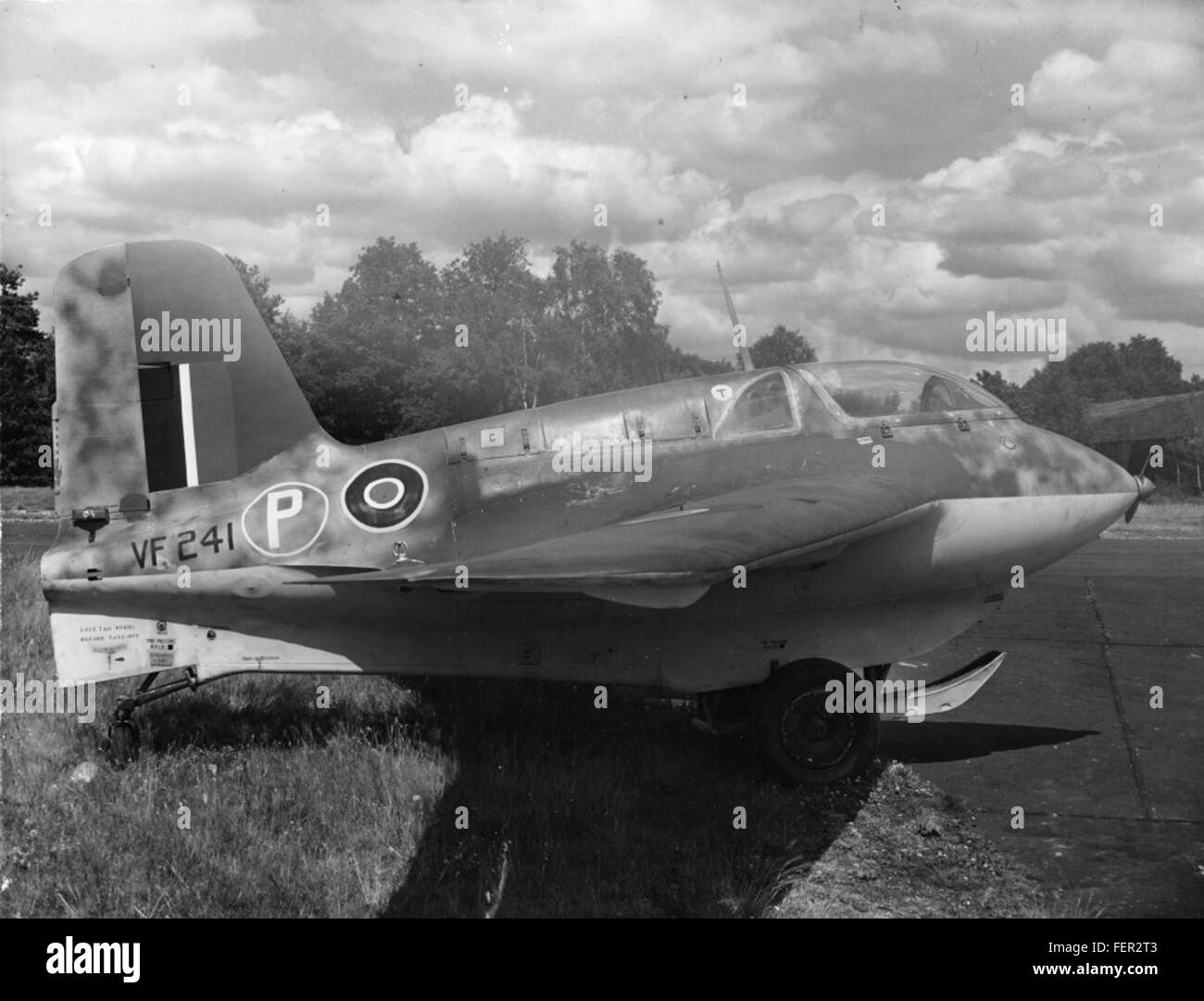 Messerschmitt Me 163 Komet, VF241 mit britischen Markierungen Stockfoto
