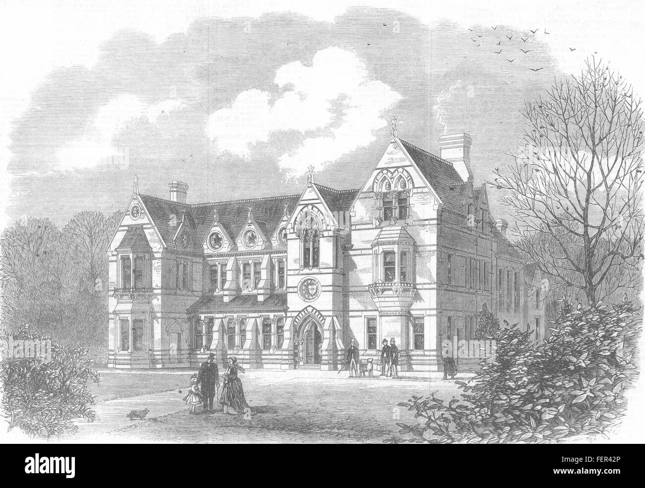 Der Neubau des Cambridge Union Society 1866 CAMBRIDGESHIRE. Illustrierte London News Stockfoto
