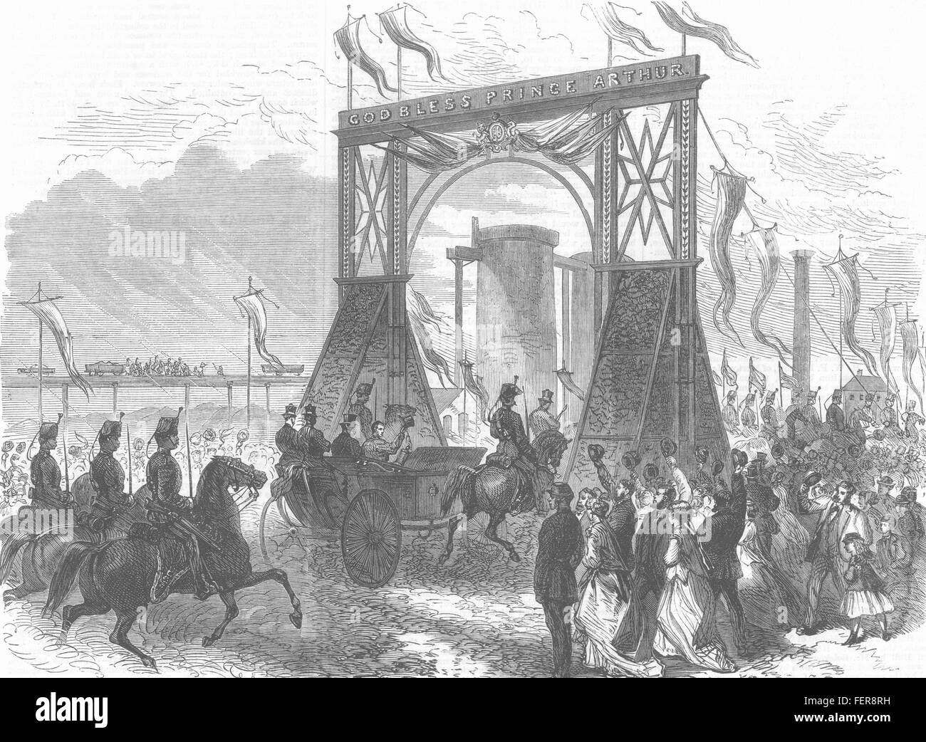 MIDDLESBROUGH Besuch von Prinz Arthur in Teeside Eisenhütte 1868. Illustrierte London News Stockfoto