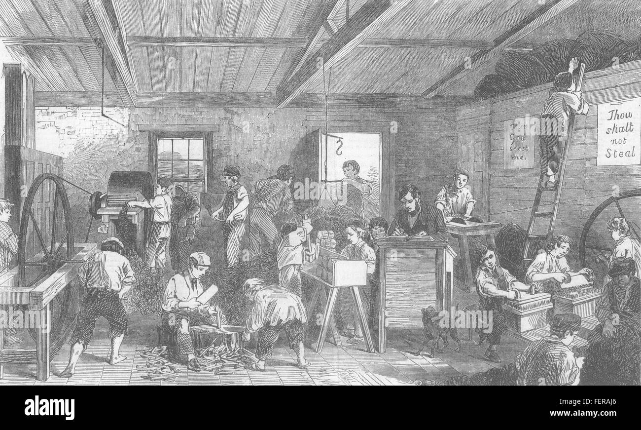 Londoner Brook Street zerlumpten Schule-das Arbeitszimmer 1853. Illustrierte London News Stockfoto