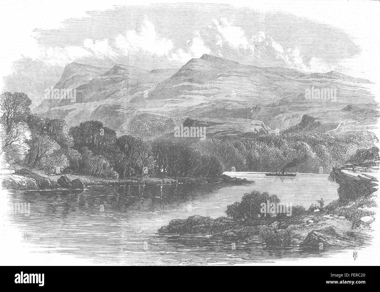 Irland die Wicklungen des Lough Erne 1869. Illustrierte London News Stockfoto