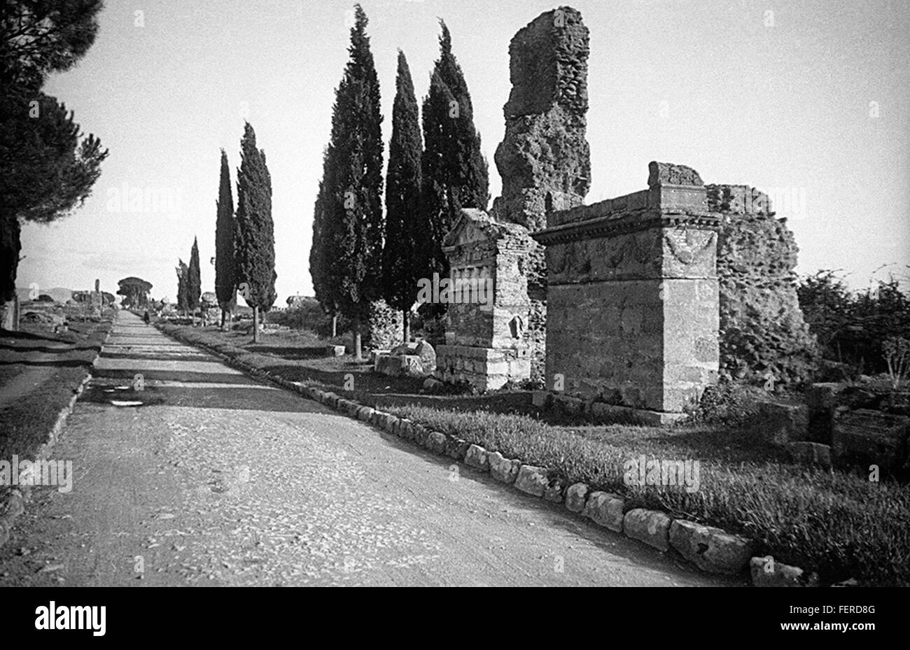 Via Appia Antica, Rom, Italien Via Appia Antica, Rom, Italien Stockfoto
