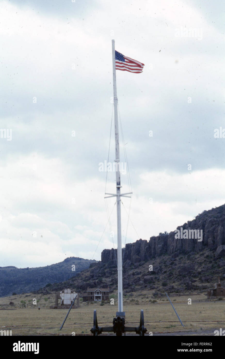Fort Davis, das sich in West Texas befindet, wurde 1854 als Militärposten während der Indianerkriege gegründet. Sie spielte eine entscheidende Rolle beim Schutz der Siedler und bei der Aufrechterhaltung von Recht und Ordnung in der Region. Heute ist es eine historische Stätte, die seine Militärgeschichte bewahrt und als Museum für Besucher dient. Stockfoto