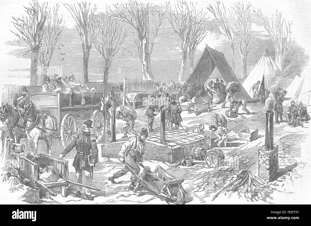 Gastfreundschaft-Öfen für die Bevorratung von französischer Truppen 1854. Illustrierte London News Stockfoto