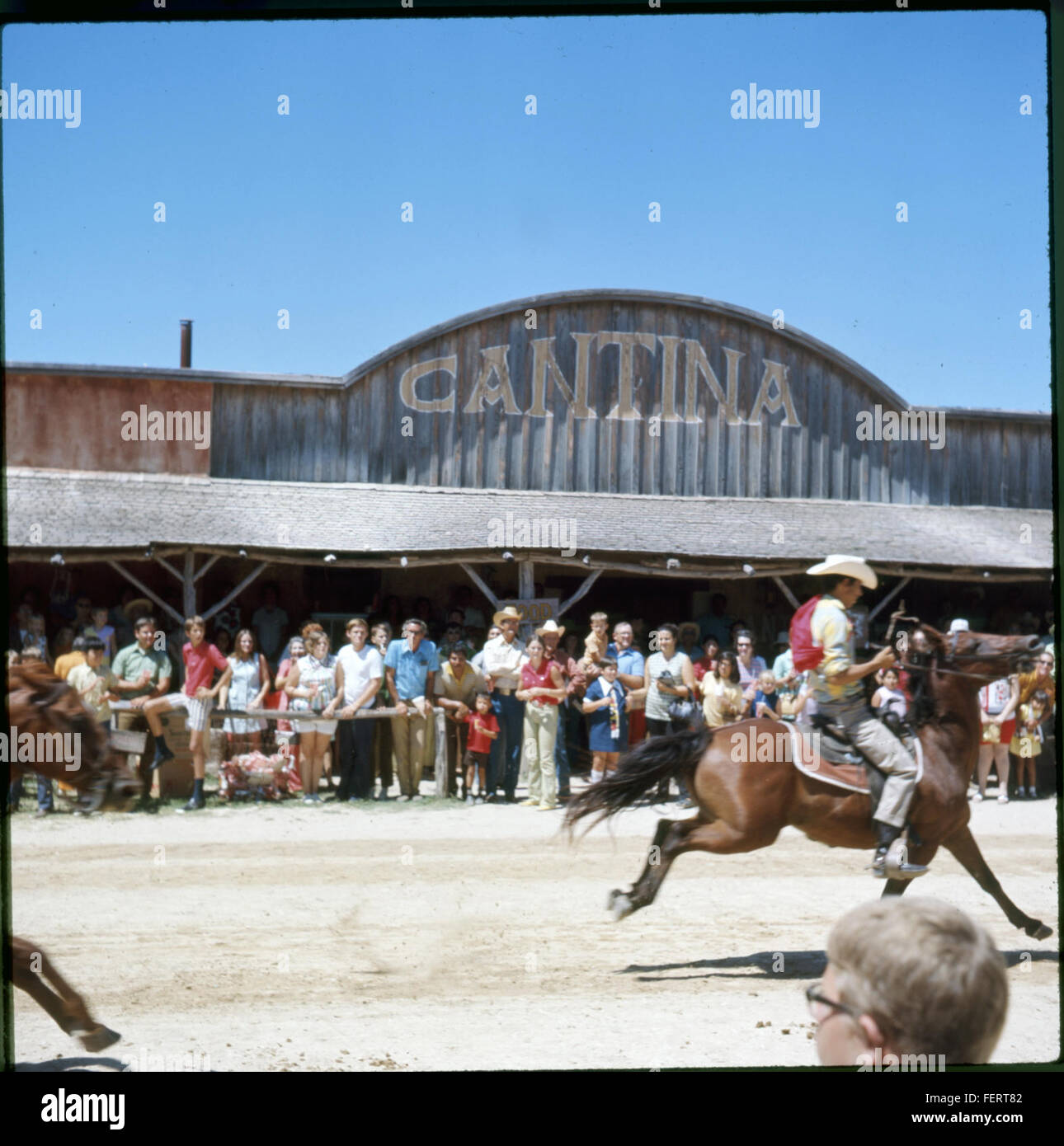 Ranchhand Pferderennen, Alamo Village Brackettville, Texas, 1971 Stockfoto
