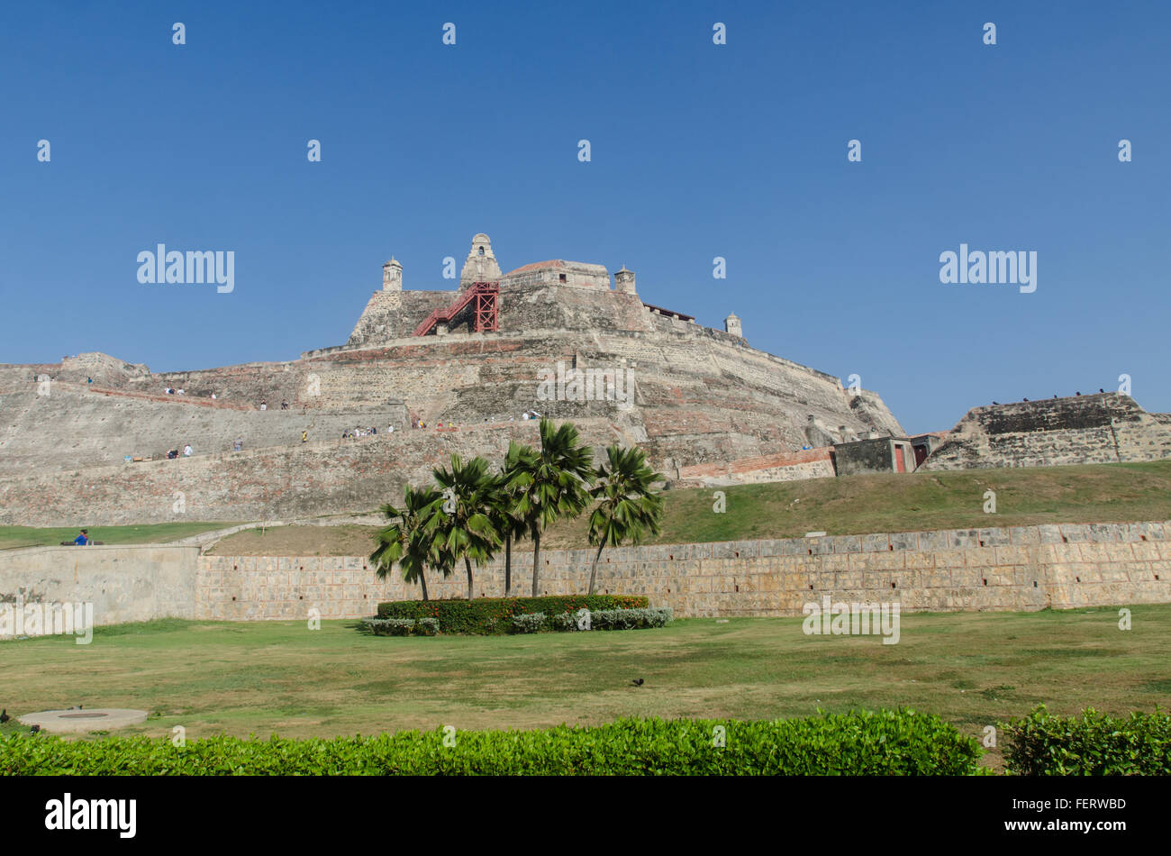 Das Castillo de San Felipe de Barajas in Cartagena, Kolumbien Stockfoto