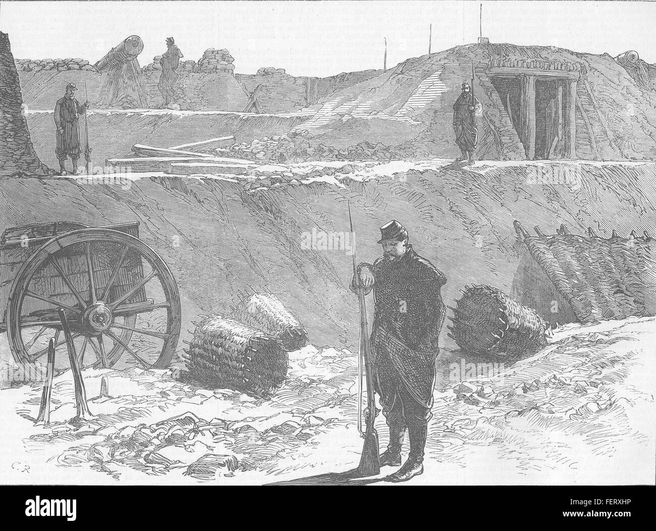 Frankreich-Bastion von Garde Sedentaire, Paris 1871 besetzt. Illustrierte London News Stockfoto