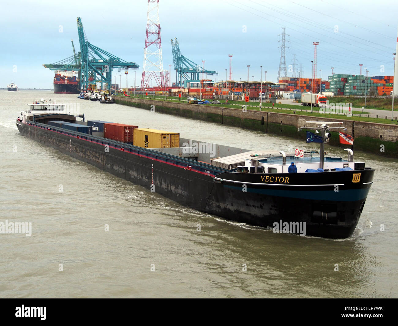 Vektor (Schiff, 2008), ENI 02331015 Hafen von Antwerpen pic1 Stockfoto