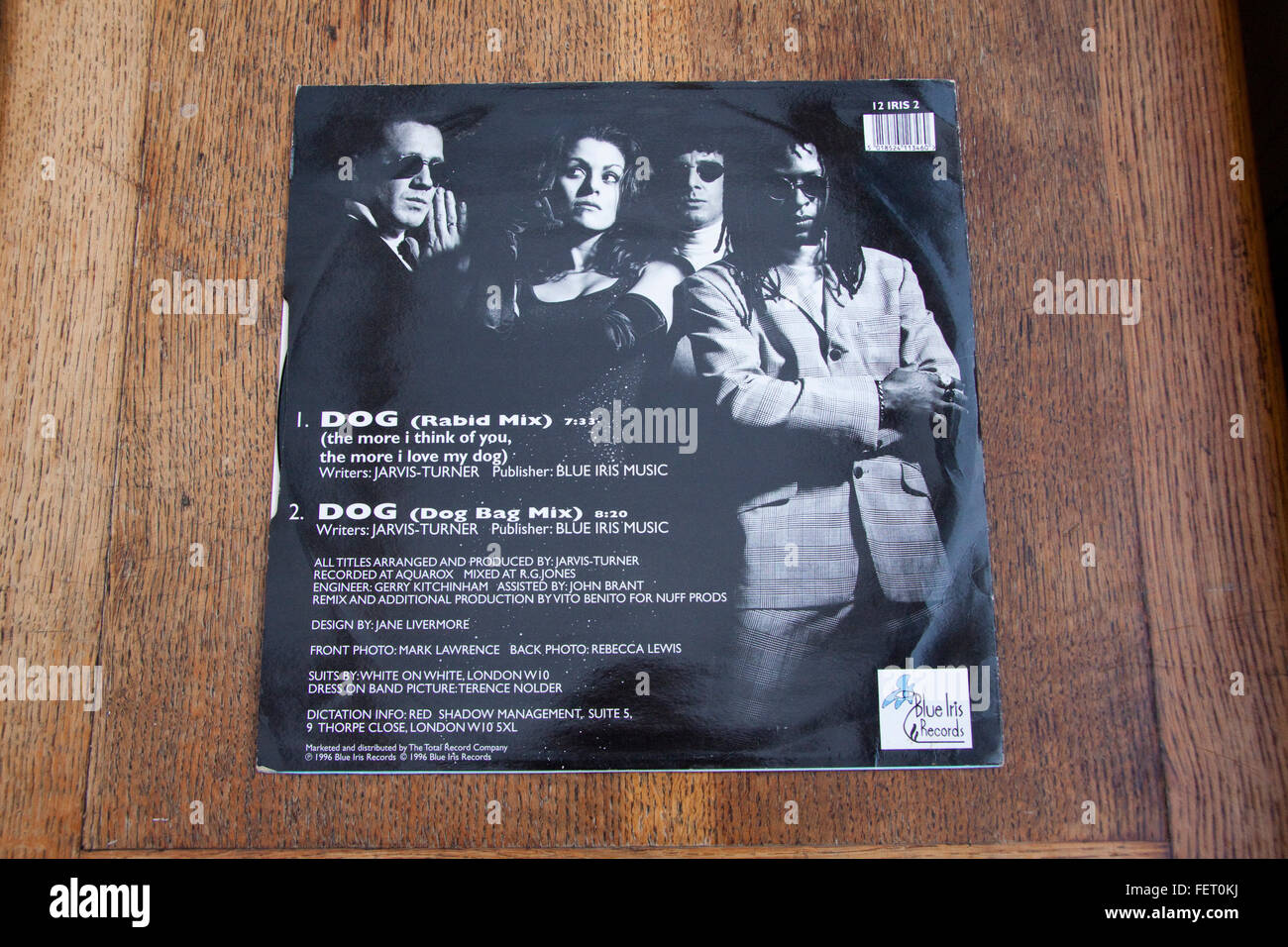 Hintere Abdeckung 1996 12' einzelne Hund Band Diktat Stockfoto