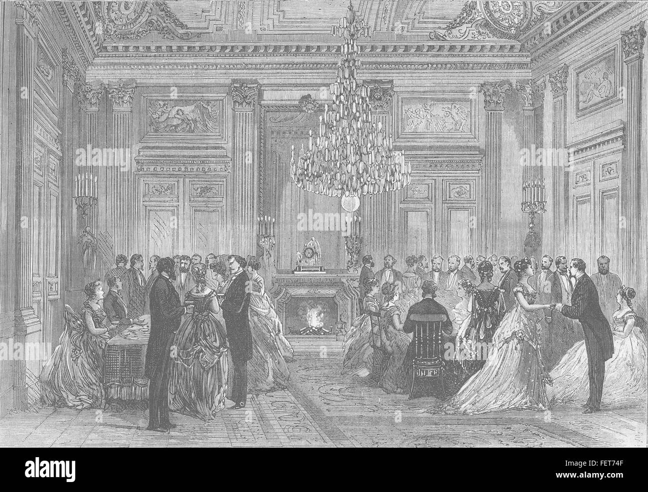 Lizenzgebühren Tea Party der Kaiserin, ihre privaten Salon 1868. Illustrierte London News Stockfoto