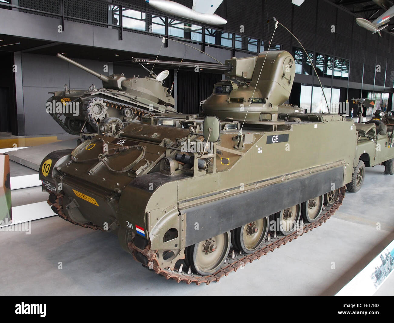 Die M113 Comando & Verkenning, ein gepanzerter Personalträger, ist im Nationalen Militärmuseum in Soesterberg ausgestellt. Es ist Teil der historischen Sammlung des niederländischen Militärs. Stockfoto