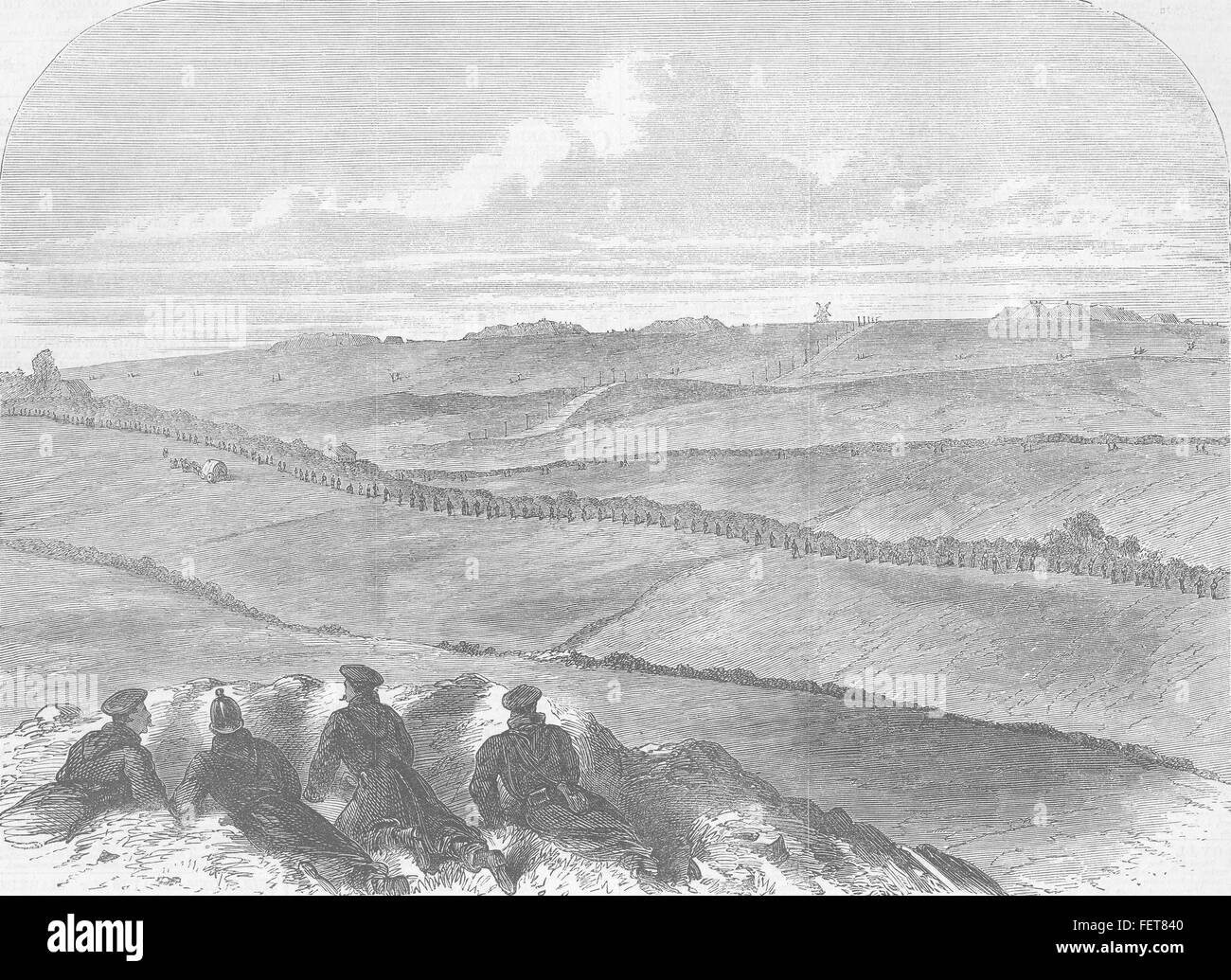 Dänemark-Schleswig-Forts bei Dybbøl, Wachposten 1864. Illustrierte London News Stockfoto