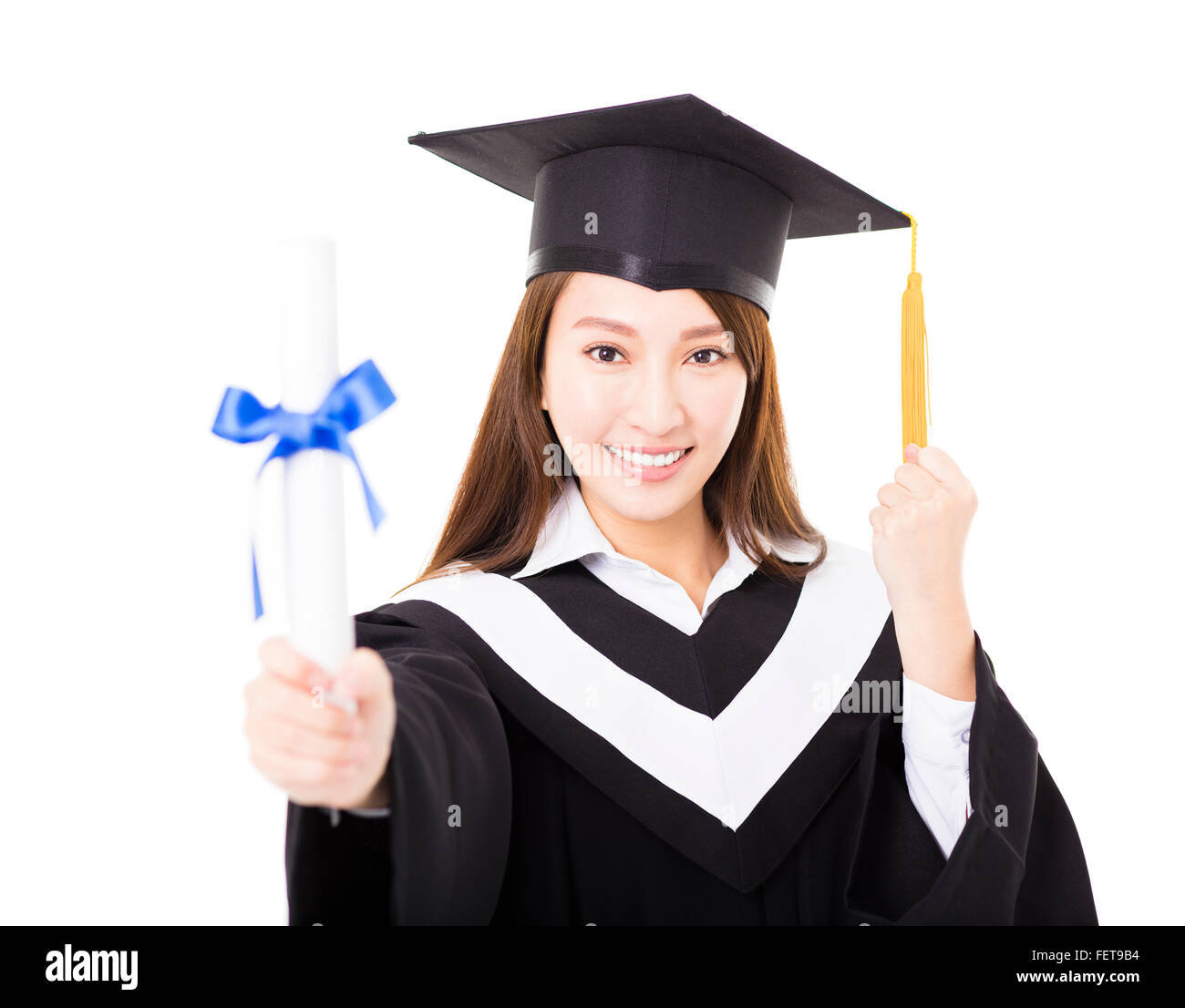 Schöne junge Frau College graduate Porträt Stockfoto