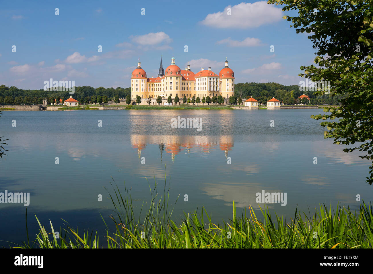 Schloss Moritzburg und Schloss Teich, Moritzburg, Sachsen, Deutschland