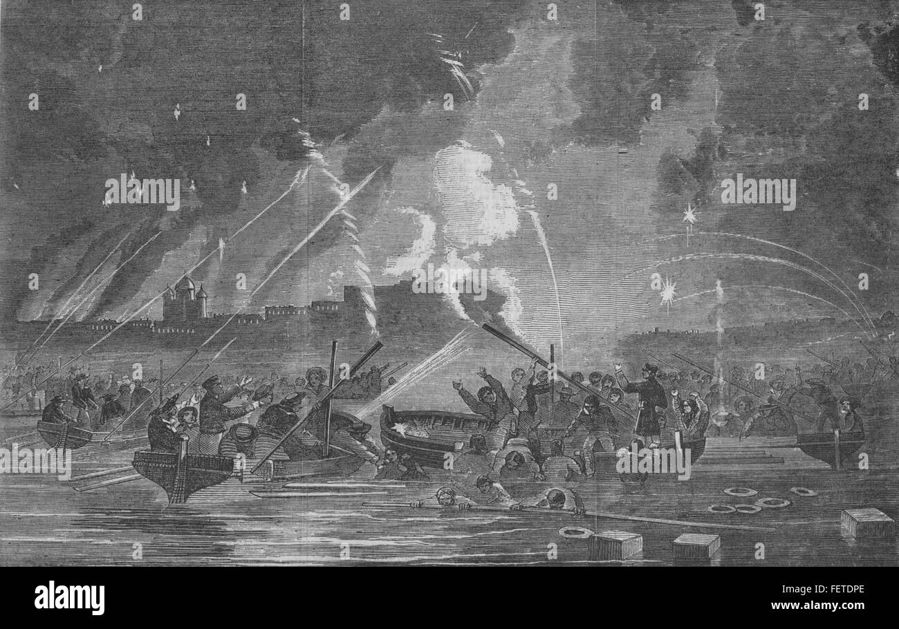 Finnland das Bombardement von Suomenlinna 1855. Illustrierte London News Stockfoto