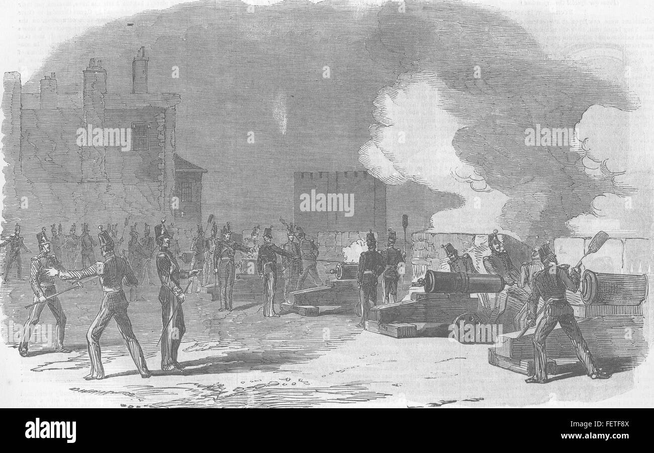 UKRAINE feuern Turm Waffen für den Sieg, Crimea 1854. Illustrierte London News Stockfoto