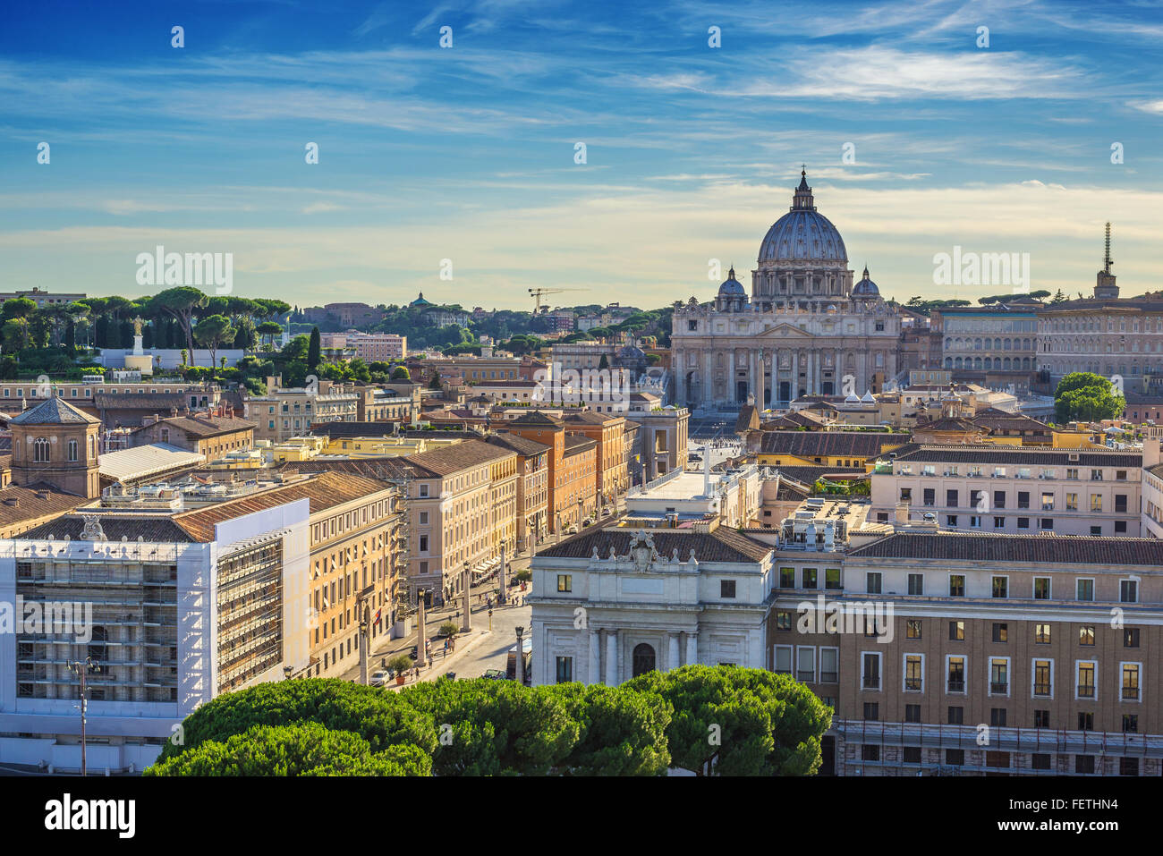 Rom Stadt Skyline bei Sonnenuntergang, Rom, Italien Stockfoto