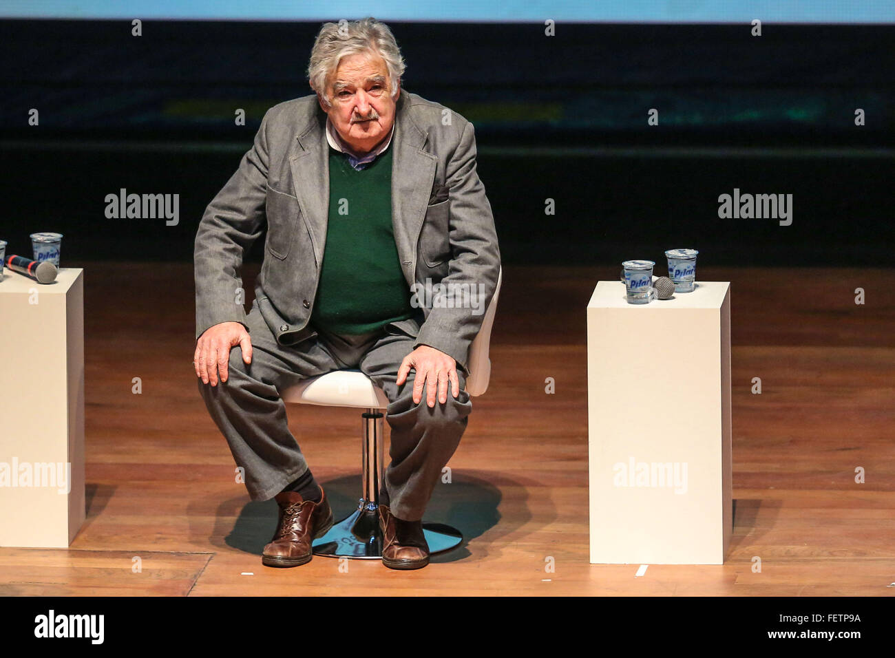 Sao Paulo, Brasilien. 29. August 2015. Ehemaliger uruguayischer Präsident Jose Mujica während des Seminars "Beteiligung der Bürger, demokratische Verwaltung und die Städte des 21. Jahrhunderts" in São Bernardo Do Campo. © William Volcov/Pacific Press/Alamy Live-Nachrichten Stockfoto