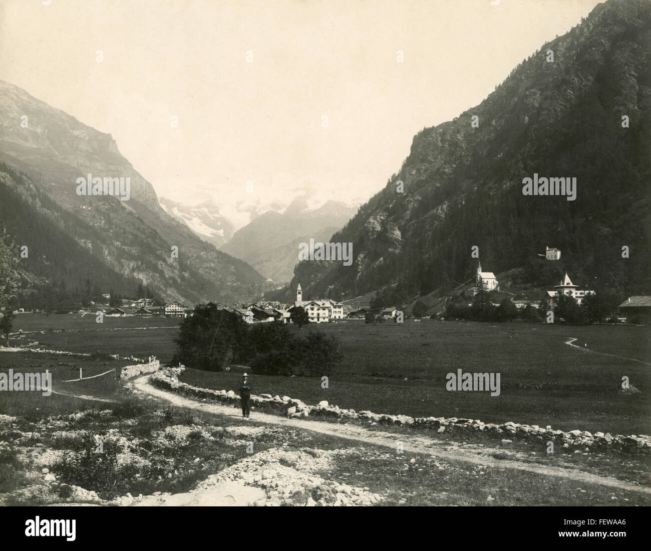 Ansicht von Gressoney St. Jean, Italien Stockfoto