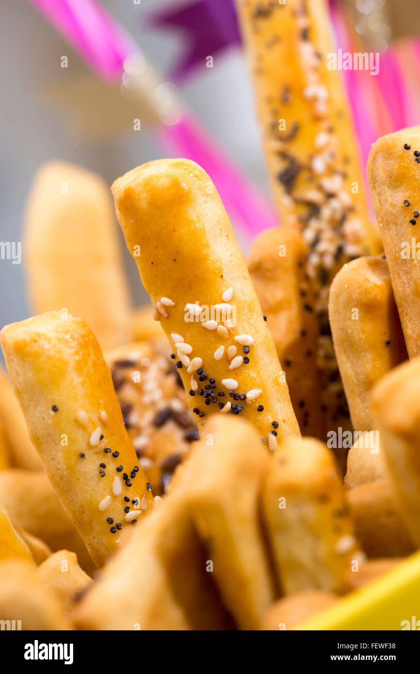 Brot-sticks mit Sesam. Selektiven Fokus Stockfoto