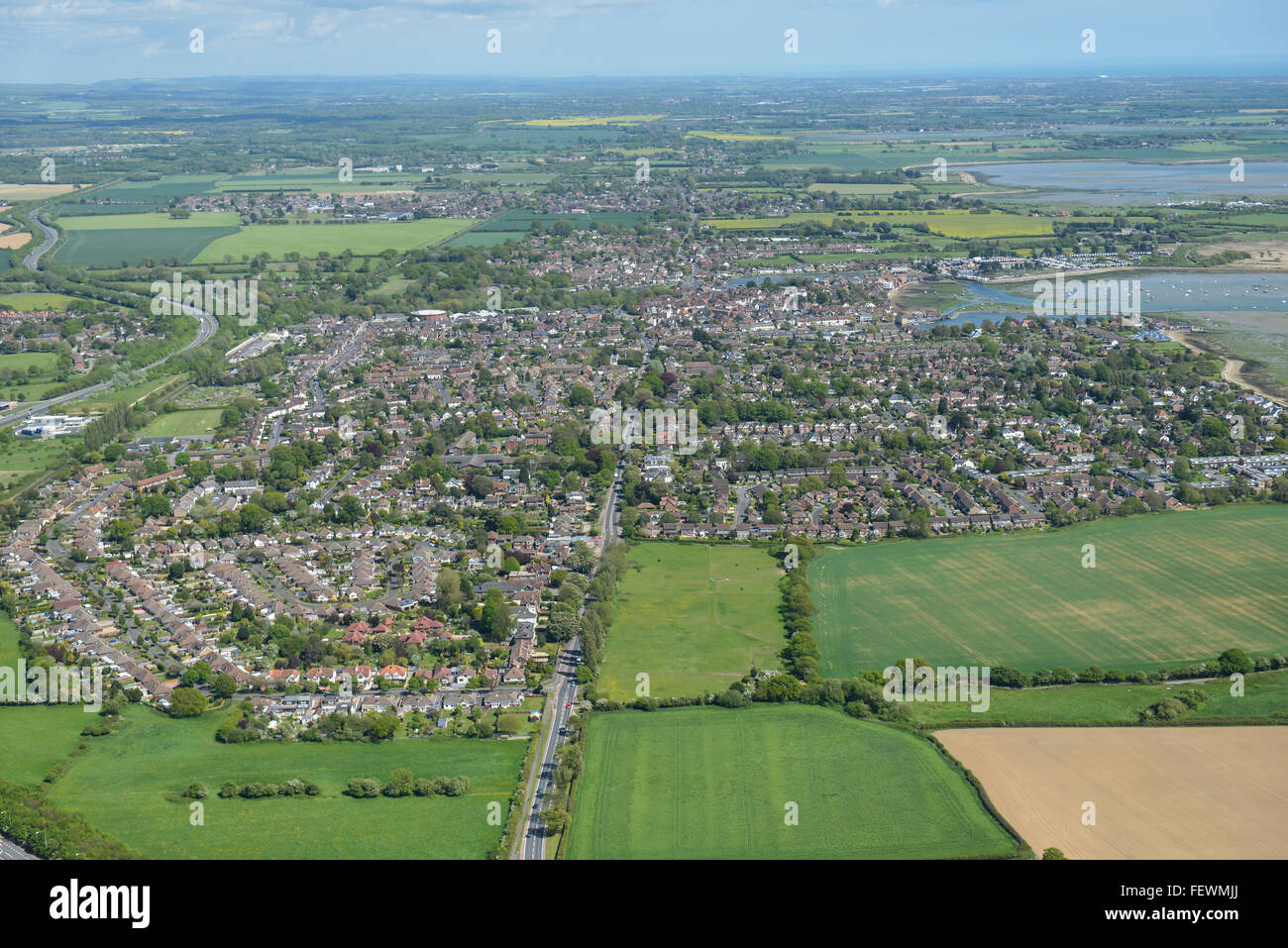 Eine Luftaufnahme von der Hampshire Stadt Emsworth Stockfoto