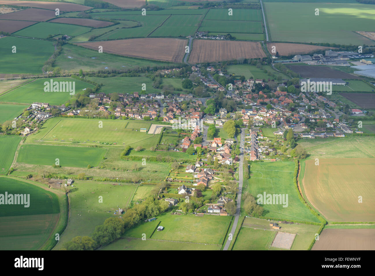 Eine Luftaufnahme des Lincolnshire Dorf von Dunston Stockfoto