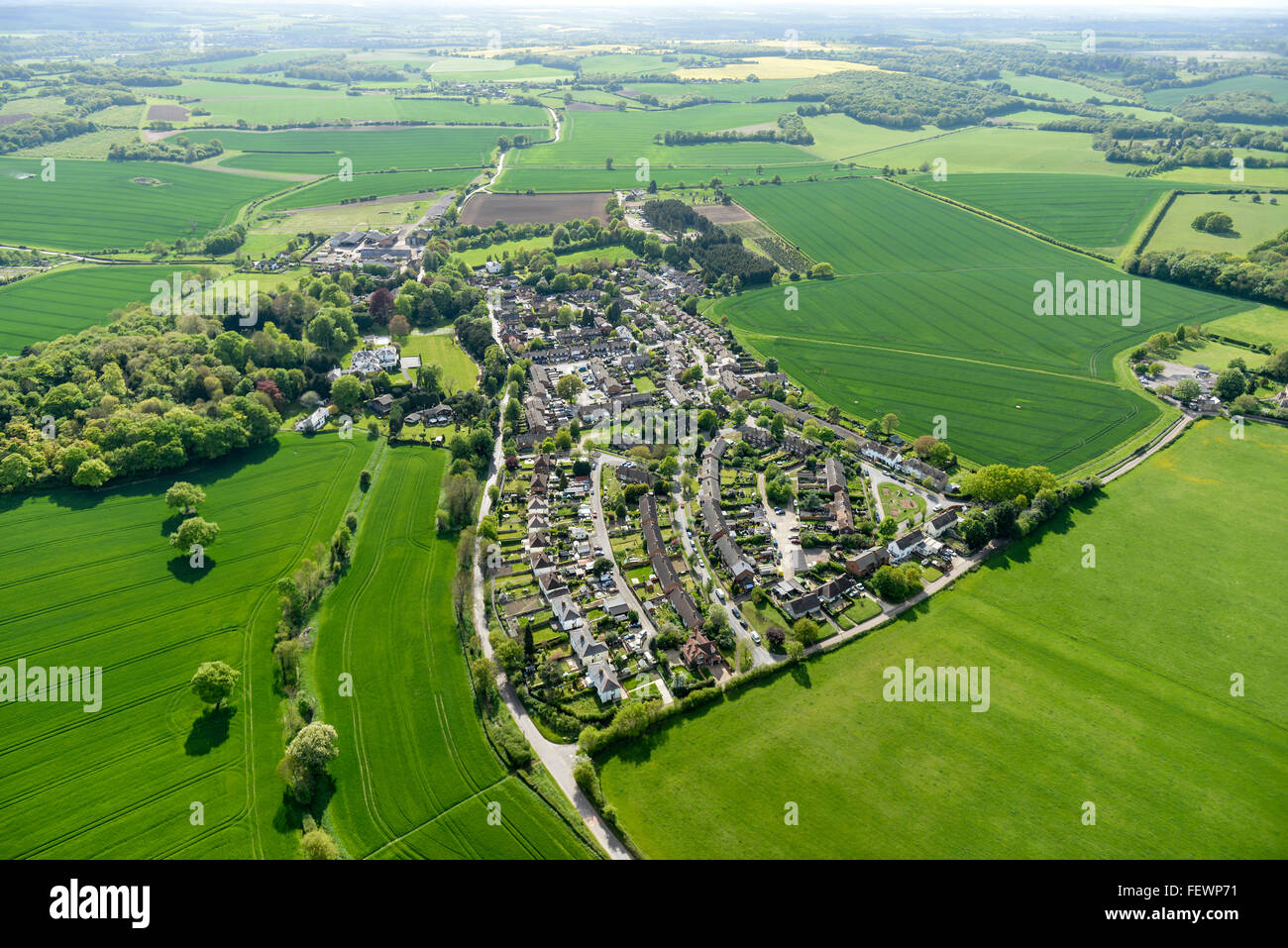 Eine Luftaufnahme von Hertfordshire Dorf von Dane Ende Stockfoto