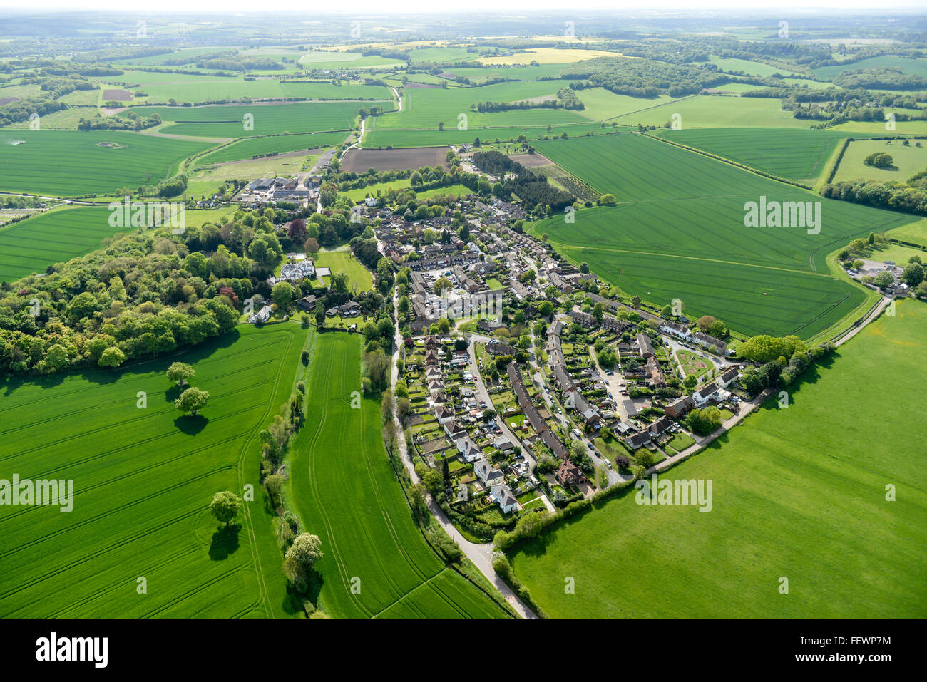 Eine Luftaufnahme von Hertfordshire Dorf von Dane Ende Stockfoto