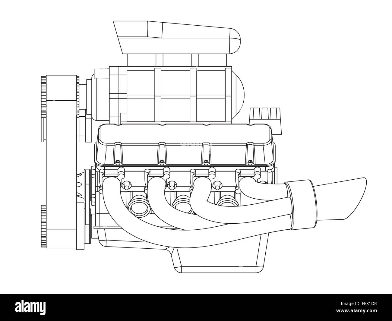 Hot-Rod-Motor Stock Vektor