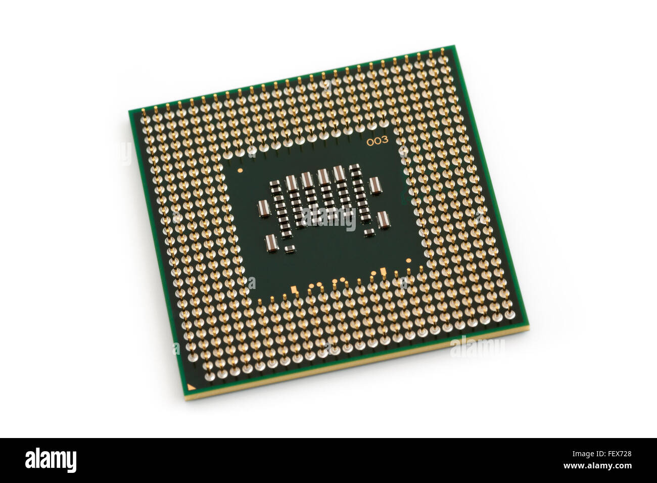 Computerprozessor X86 - moderne zentrale Recheneinheit (CPU), isoliert auf weißem Hintergrund Stockfoto