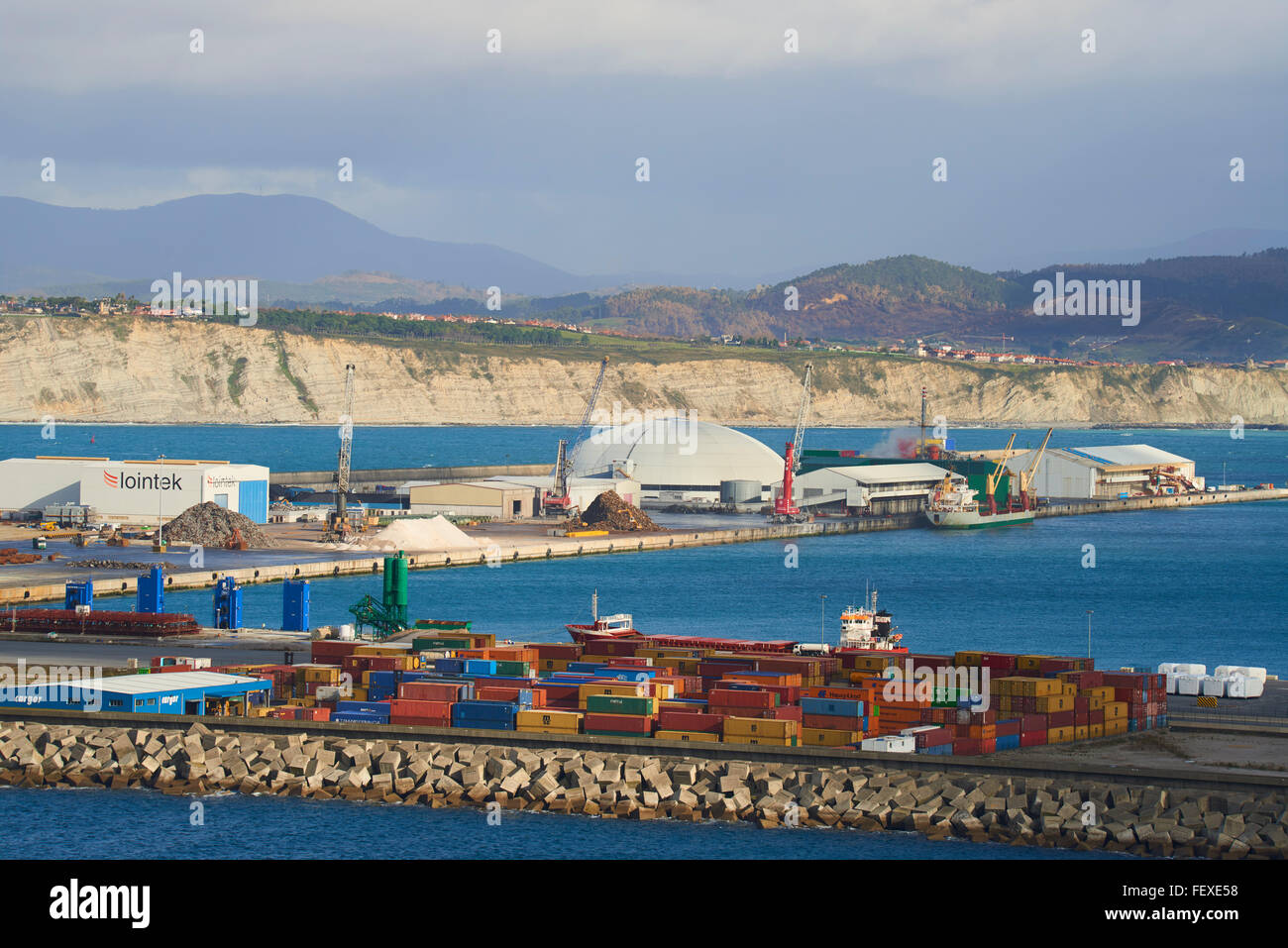 Hafen von Bilbao, Abanto y Ciérvana, Santurtzi, Biskaya, Baskisches Land, Spanien, Europa Stockfoto