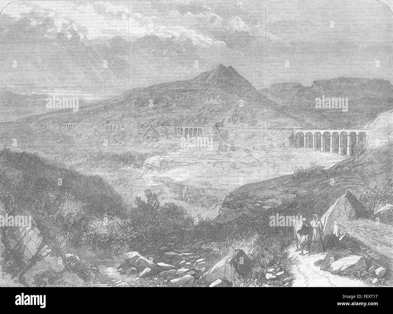 Indien die Bhore Ghat Steigung 1867. Illustrierte London News Stockfoto